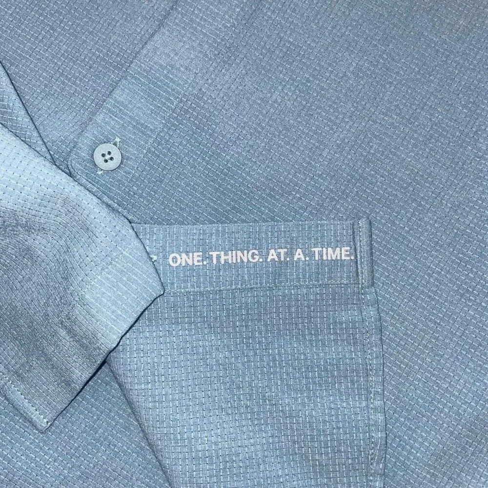 Lululemon Polo Shirt Men’s Small ? Short Sleeve Button Up Blue Collared Stretch - Picture 5 of 7